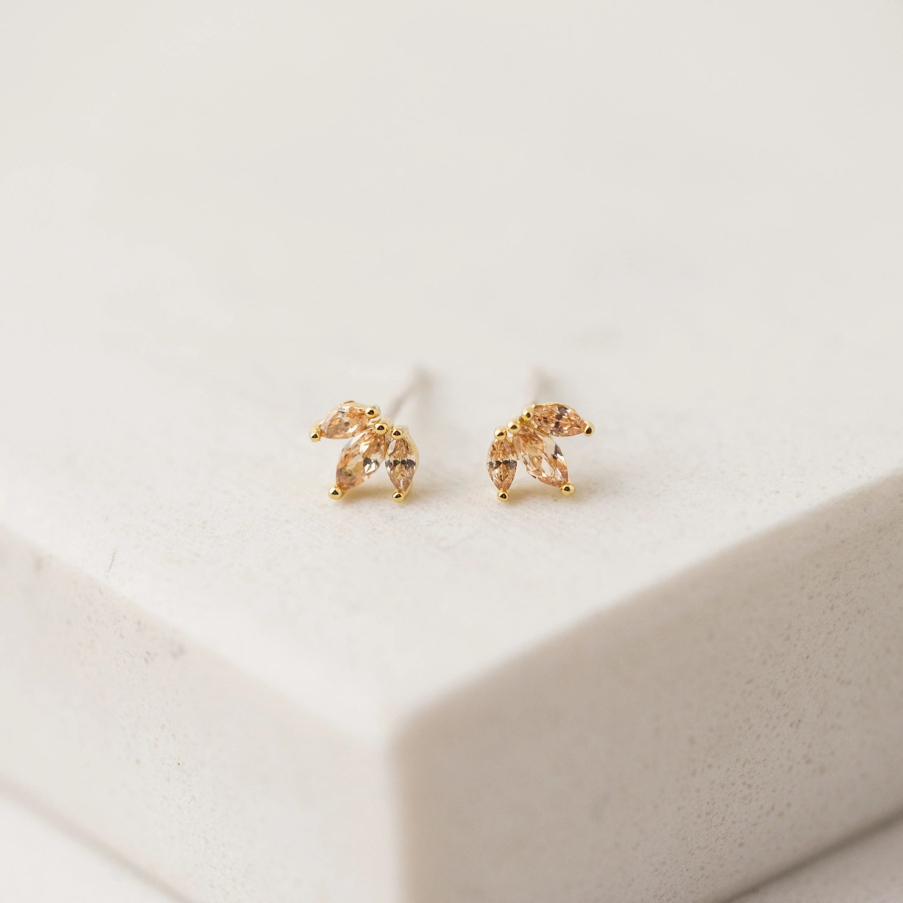 Tiara Studs: Champagne