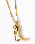 Cowboy Boot Charm Necklace | Gold