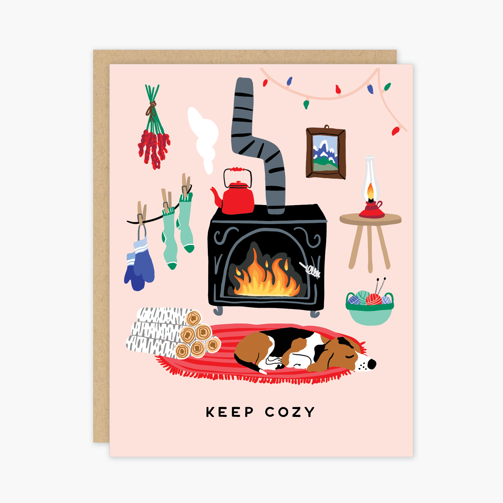 Cozy Hearth - Greeting Card