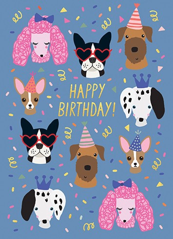 Party Dogs | Greeting Card