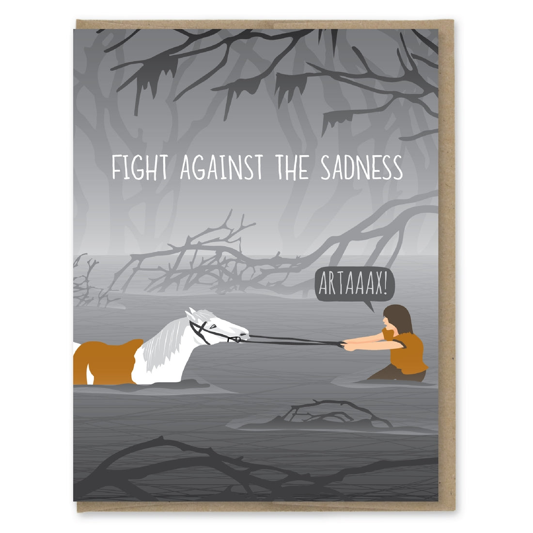 Fight The Sadness - Greeting Card