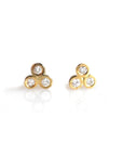 Diamond Trio Studs | 14K Gold