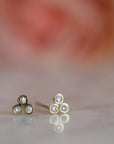 Diamond Trio Studs | 14K Gold