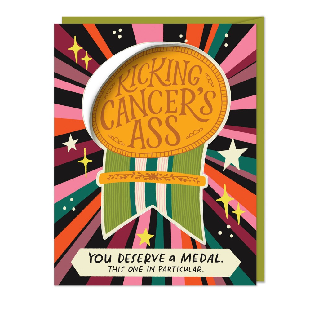 Kicking Cancers Ass - Greeting Card