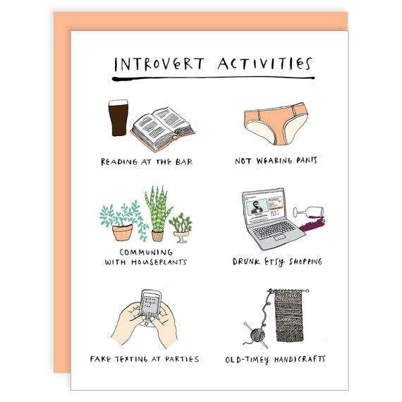 Introvert Activities - Greeting Card