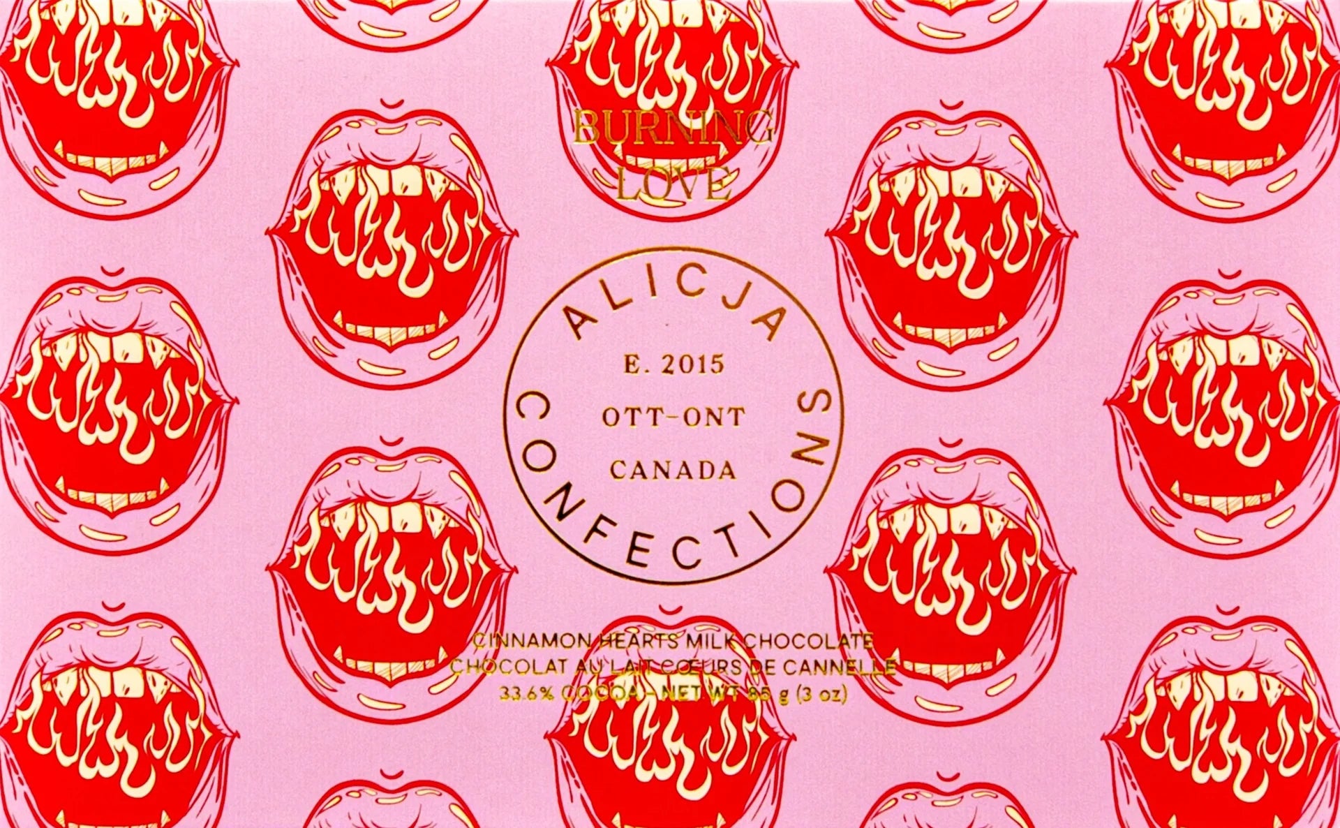 Alicja Confections | Postcard Chocolate Bar: Burning Love