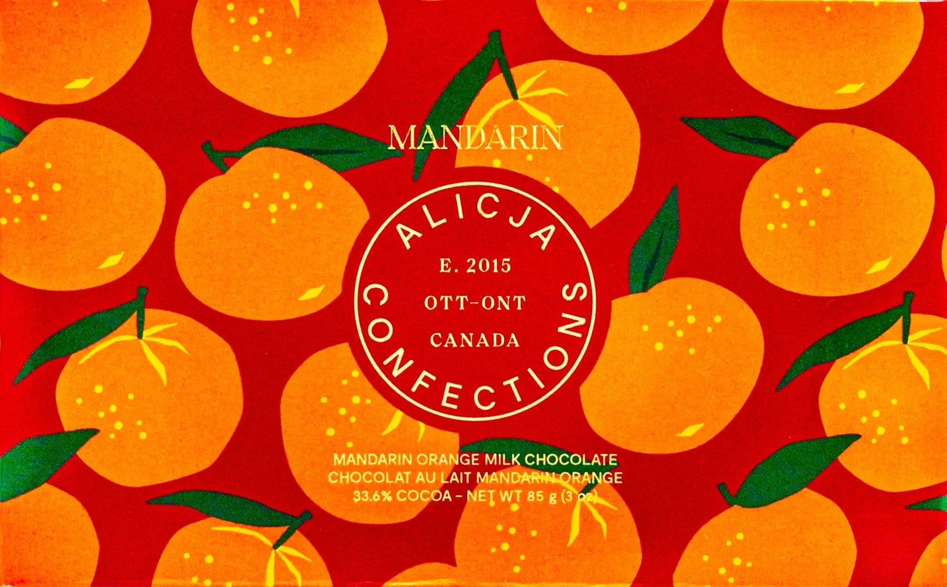 Alicja Confections | Mandarin Postcard Chocolate Bar