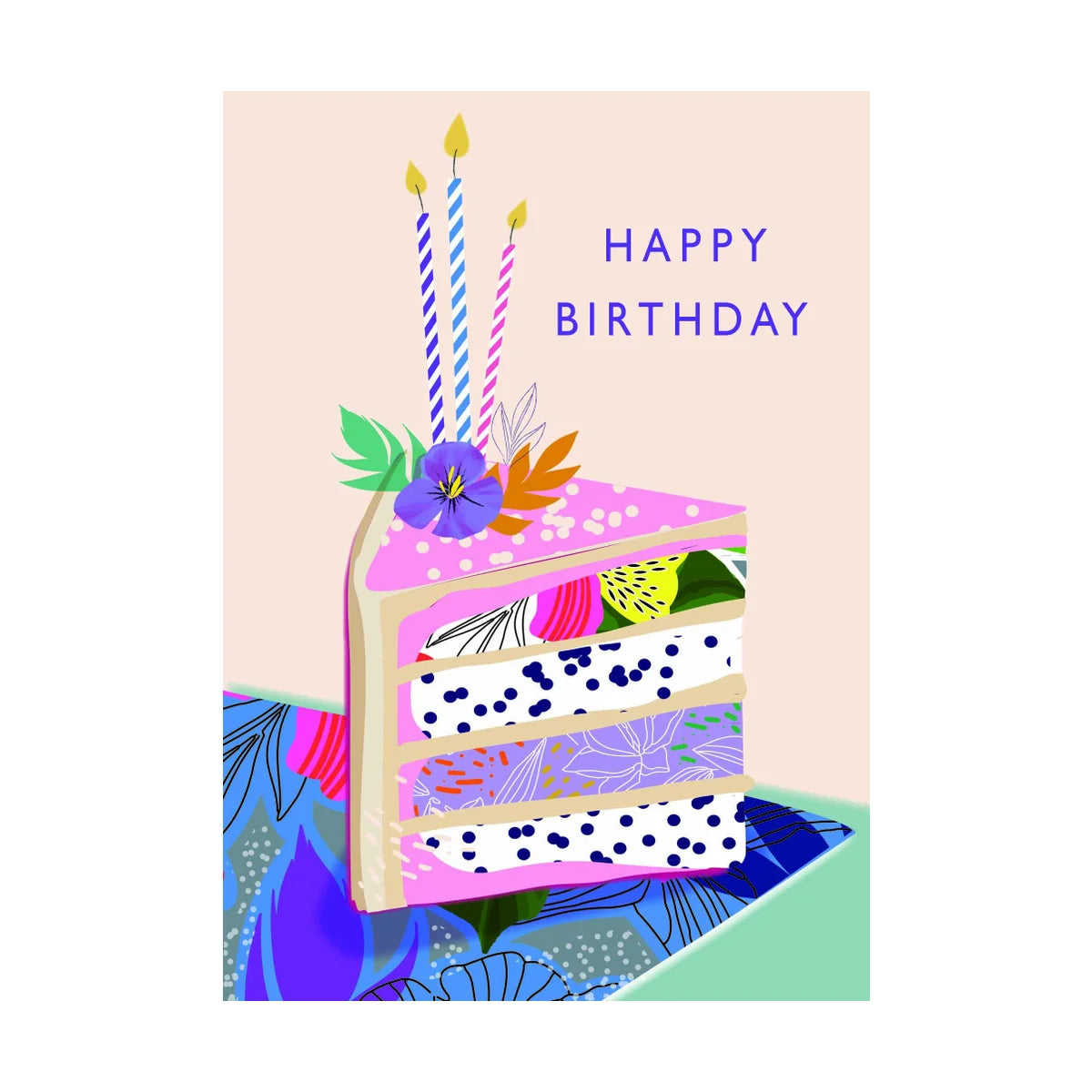 Floral Birthday Cake - Greeting Card