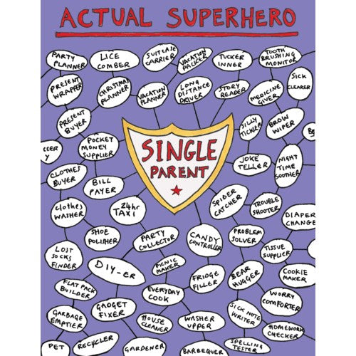 Single Parent Superhero - Greeting Card