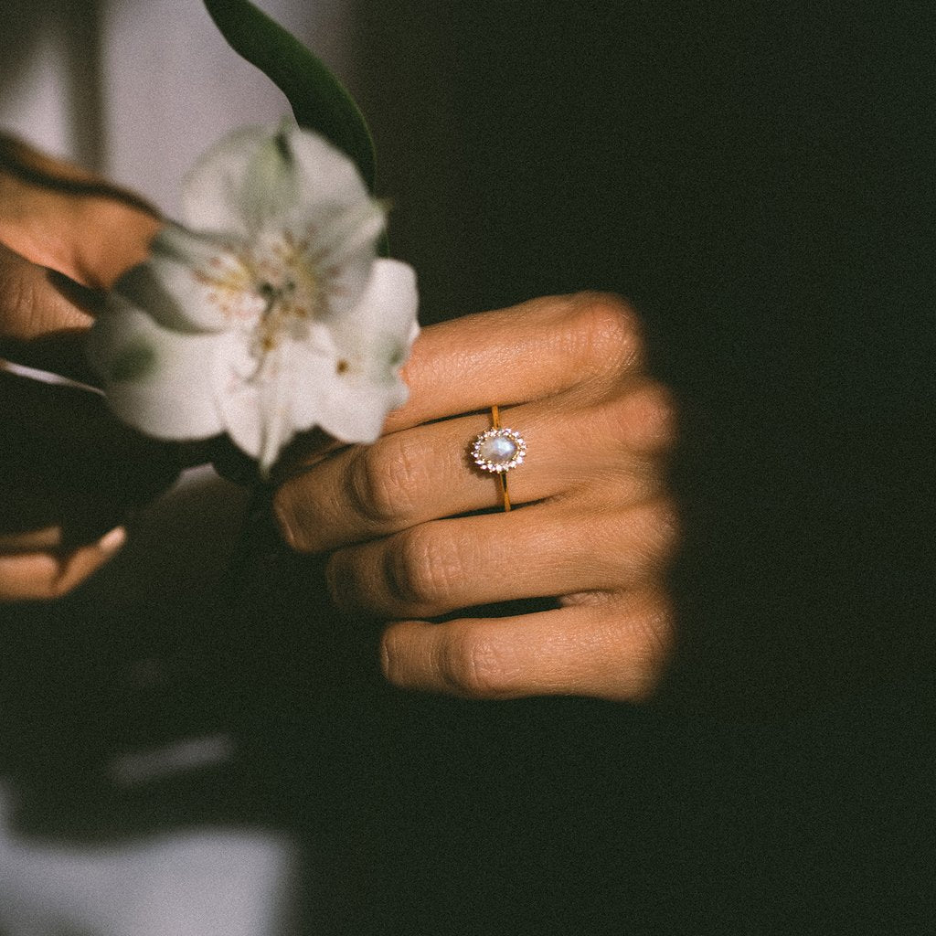 Mini Antiquity Ring: Moonstone