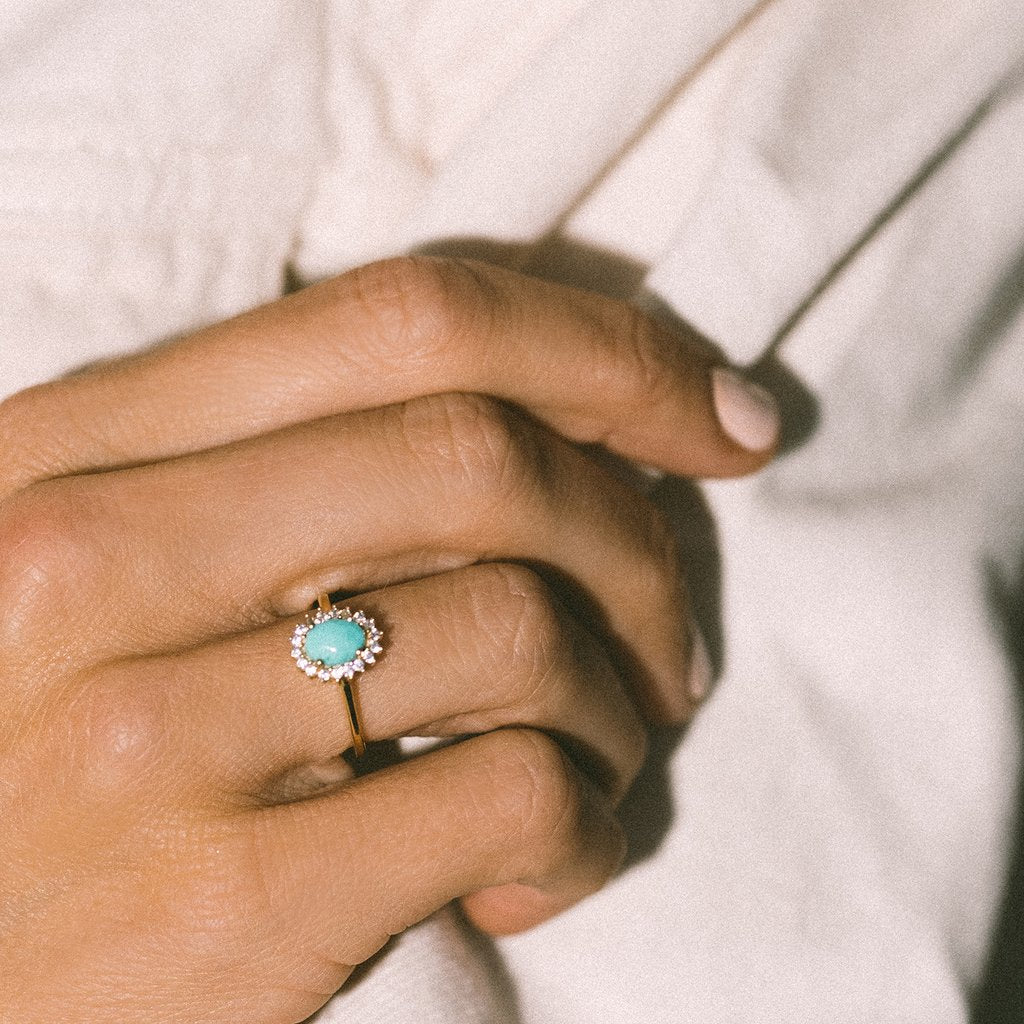 Mini Antiquity Ring: Turquoise