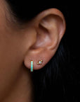 Pave Huggies | Turquoise