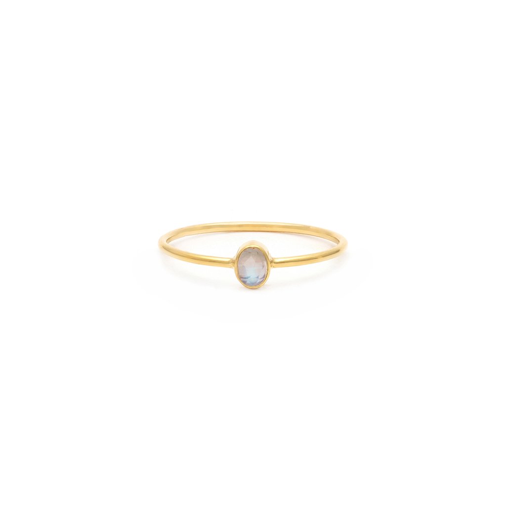 Petite Oval Ring - Moonstone | LEAH ALEXANDRA | JV Studios &amp; Boutique 