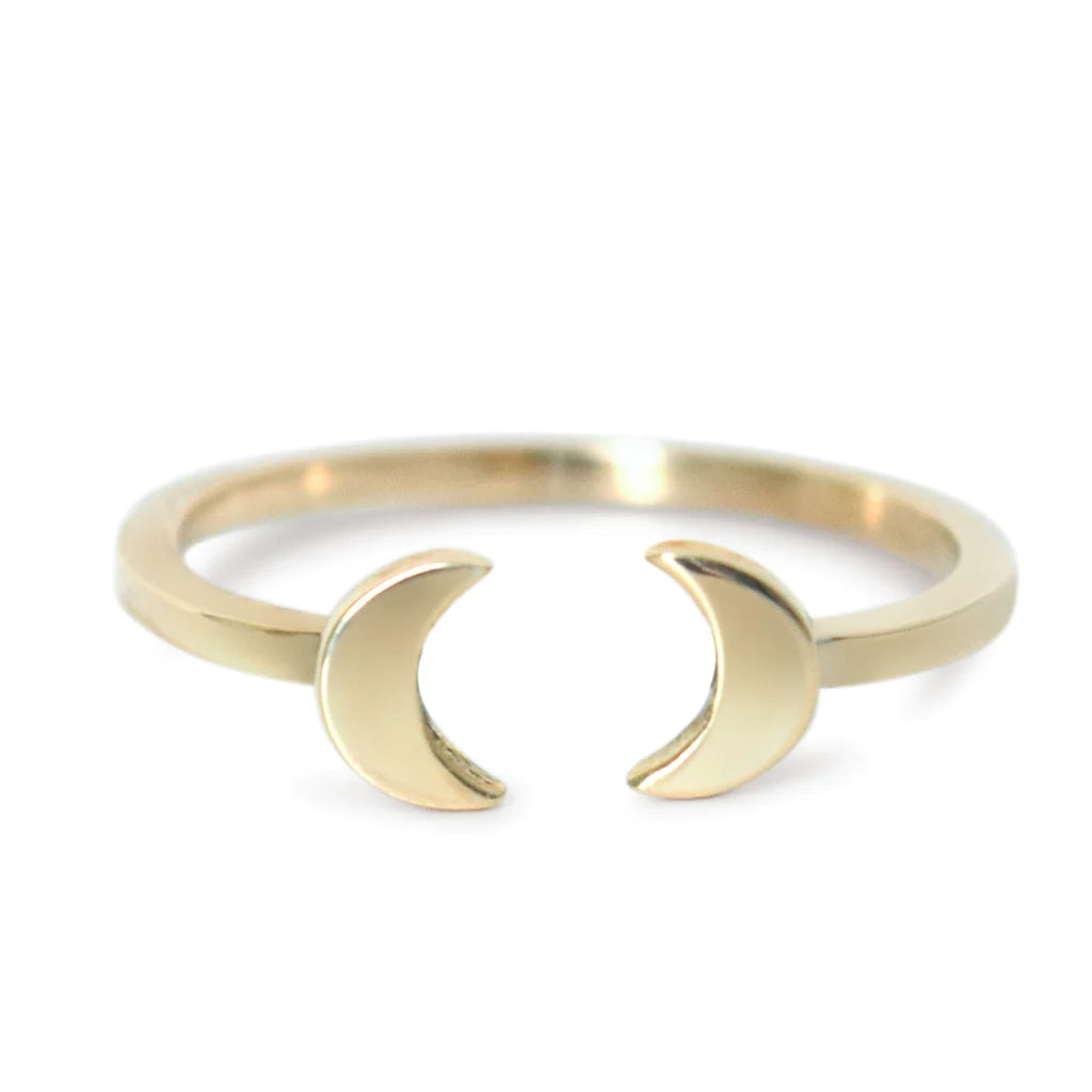 Mirrored Moon Adjustable Stacking Ring