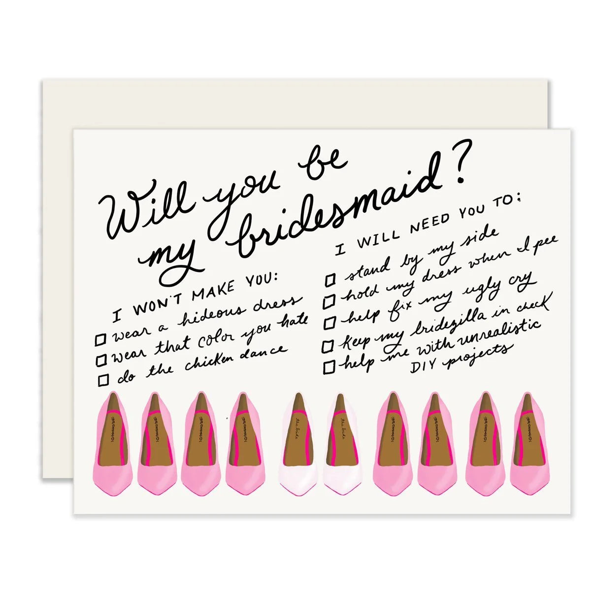 Bridesmaid Shoes - Greeting Card