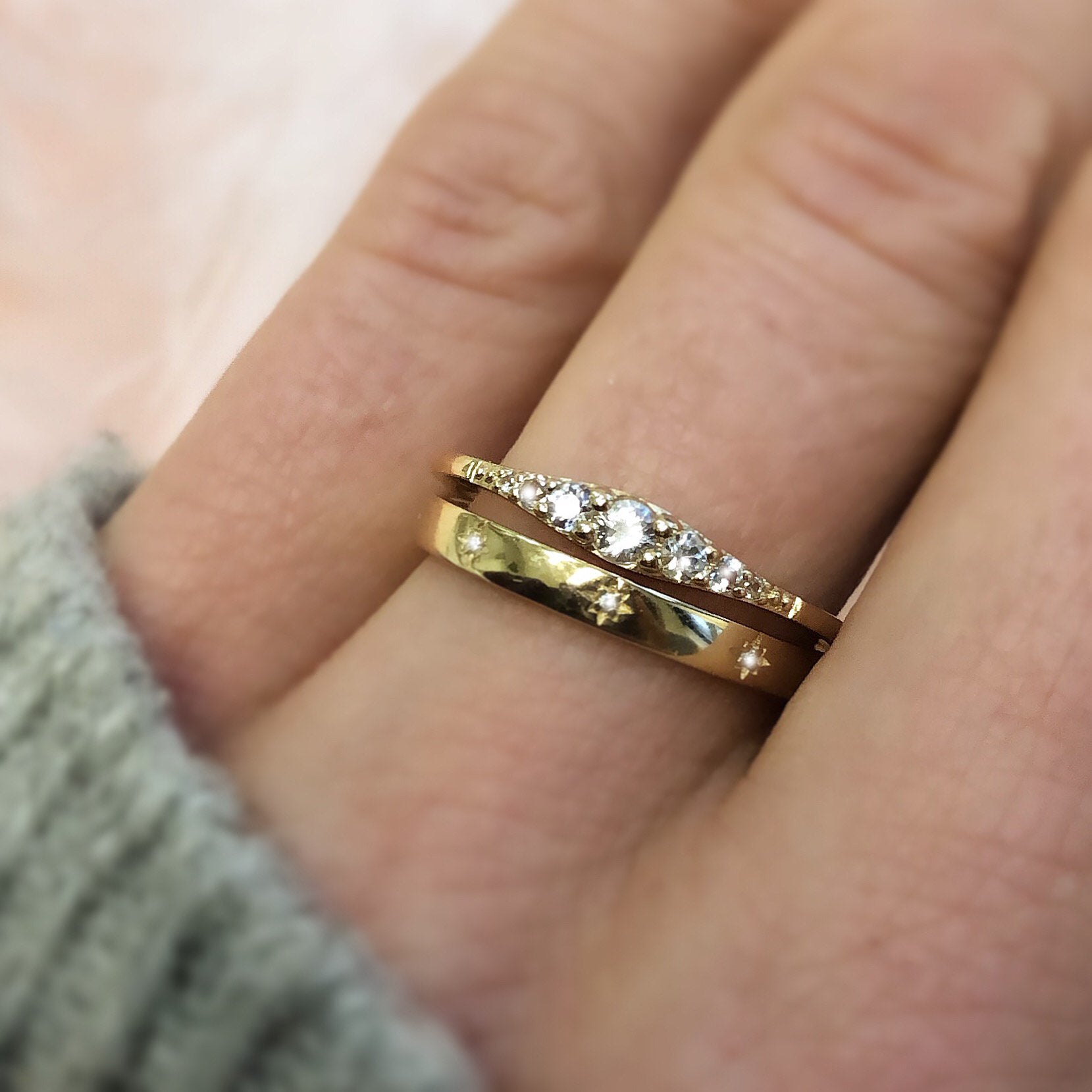 14k Gold Diamond Stardust Ring | LA KAISER | JV Studios Boutique