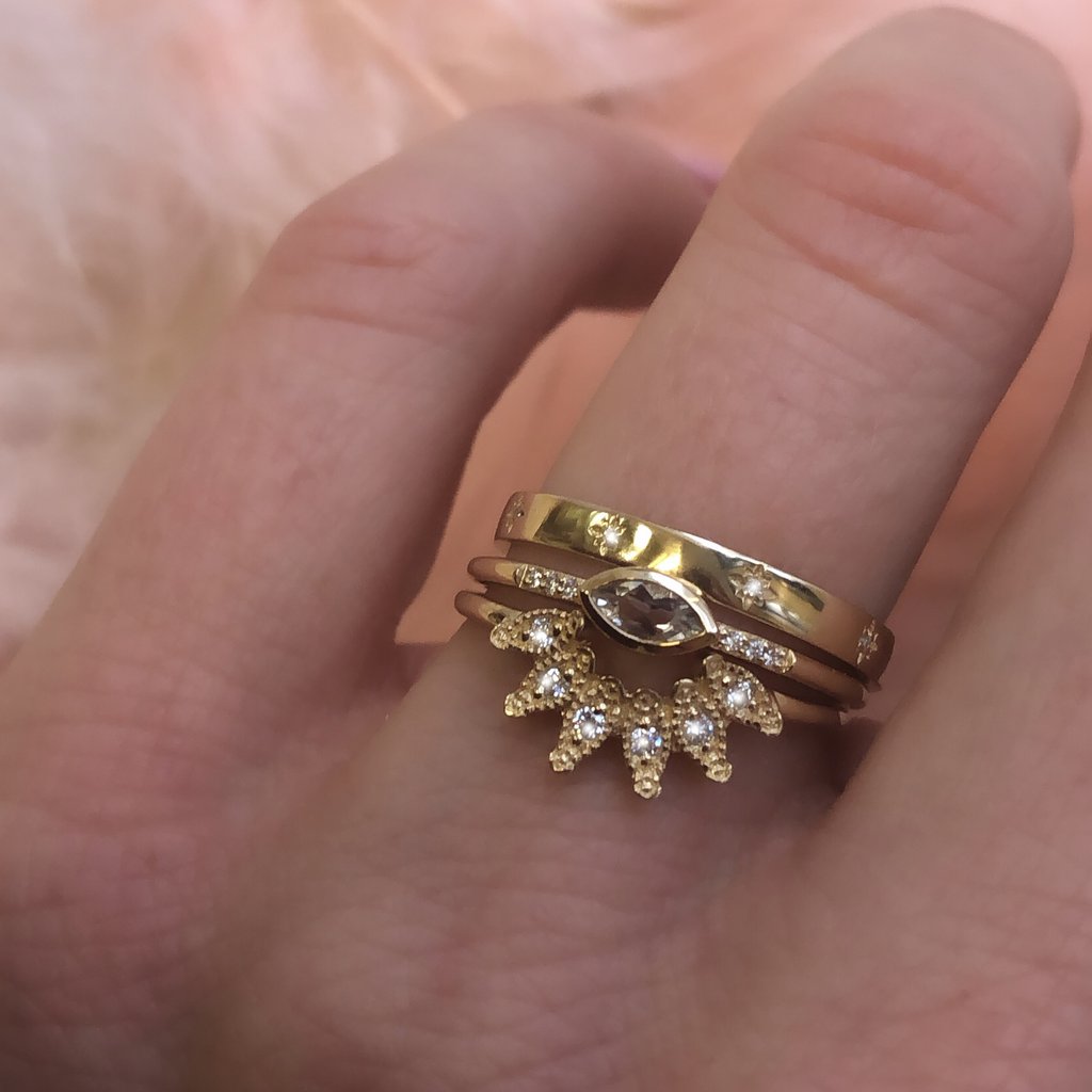 14k Gold Diamond Stardust Ring | LA KAISER | JV Studios Boutique