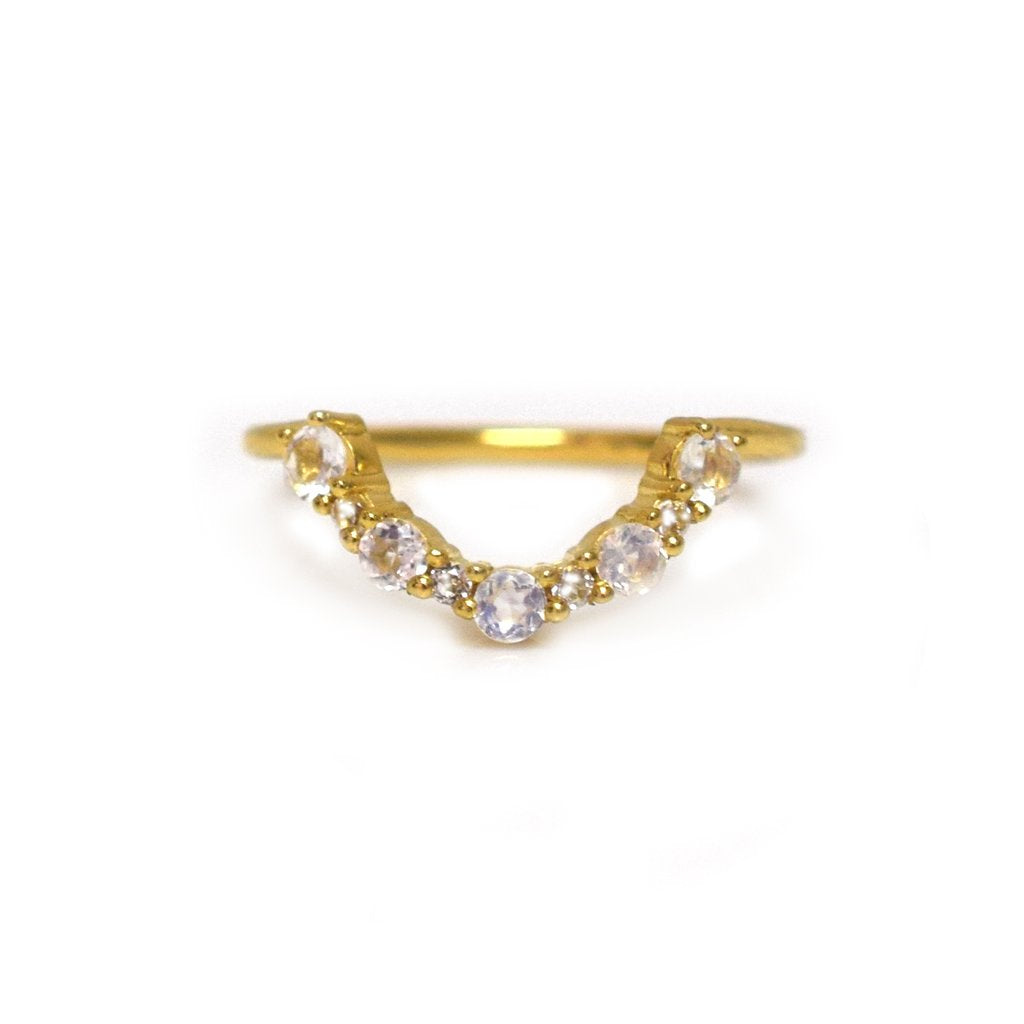 Rainbow Moonstone & Topaz Arc Ring | LA KAISER | JV Studios Boutique
